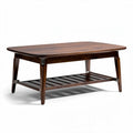 Table basse en bois de manguier 120 x 60 x 45cm avec étagère inférieure