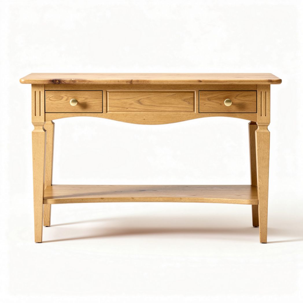 Table console en bois de chêne avec deux tiroirs dimensions 120 x 60 x 75cm
