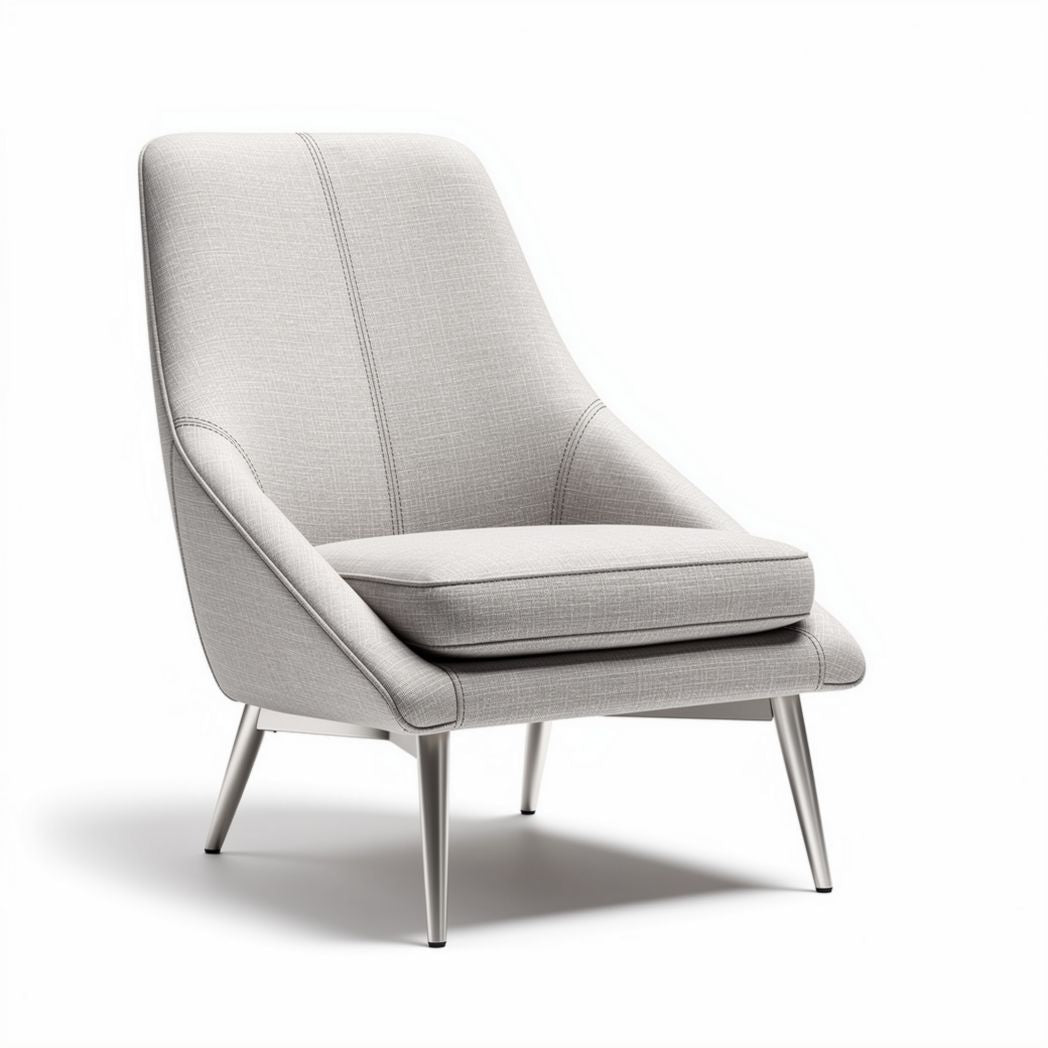 Fauteuil en tissu gris contemporain dimensions 80 x 70 x 90cm